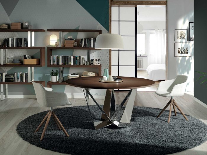 Silla giratoria tela beige - Imagen 4
