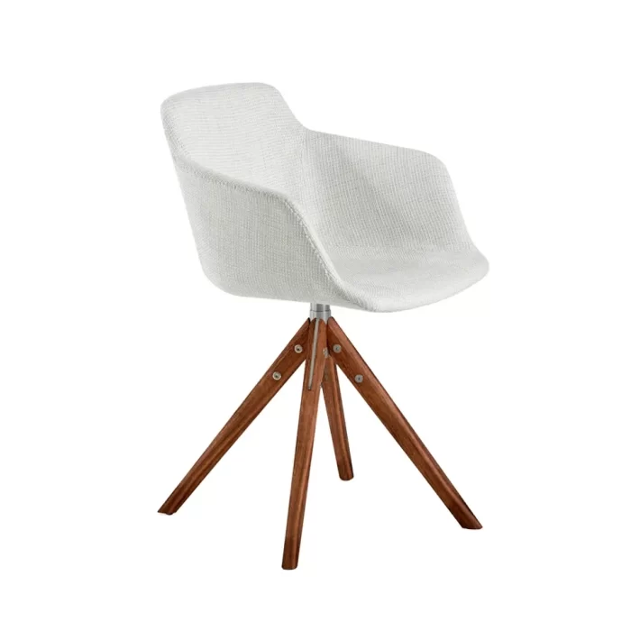 Silla giratoria tela beige - Imagen 5