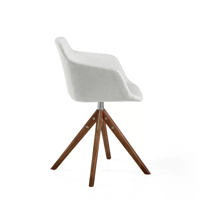 Silla giratoria tela beige - Imagen 6